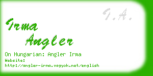 irma angler business card